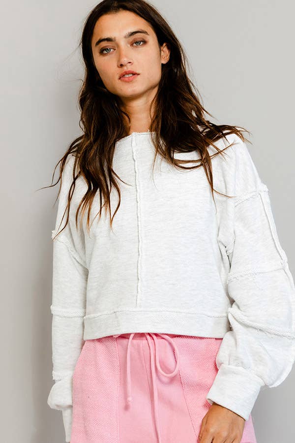 Solid Cropped Sweatshirt