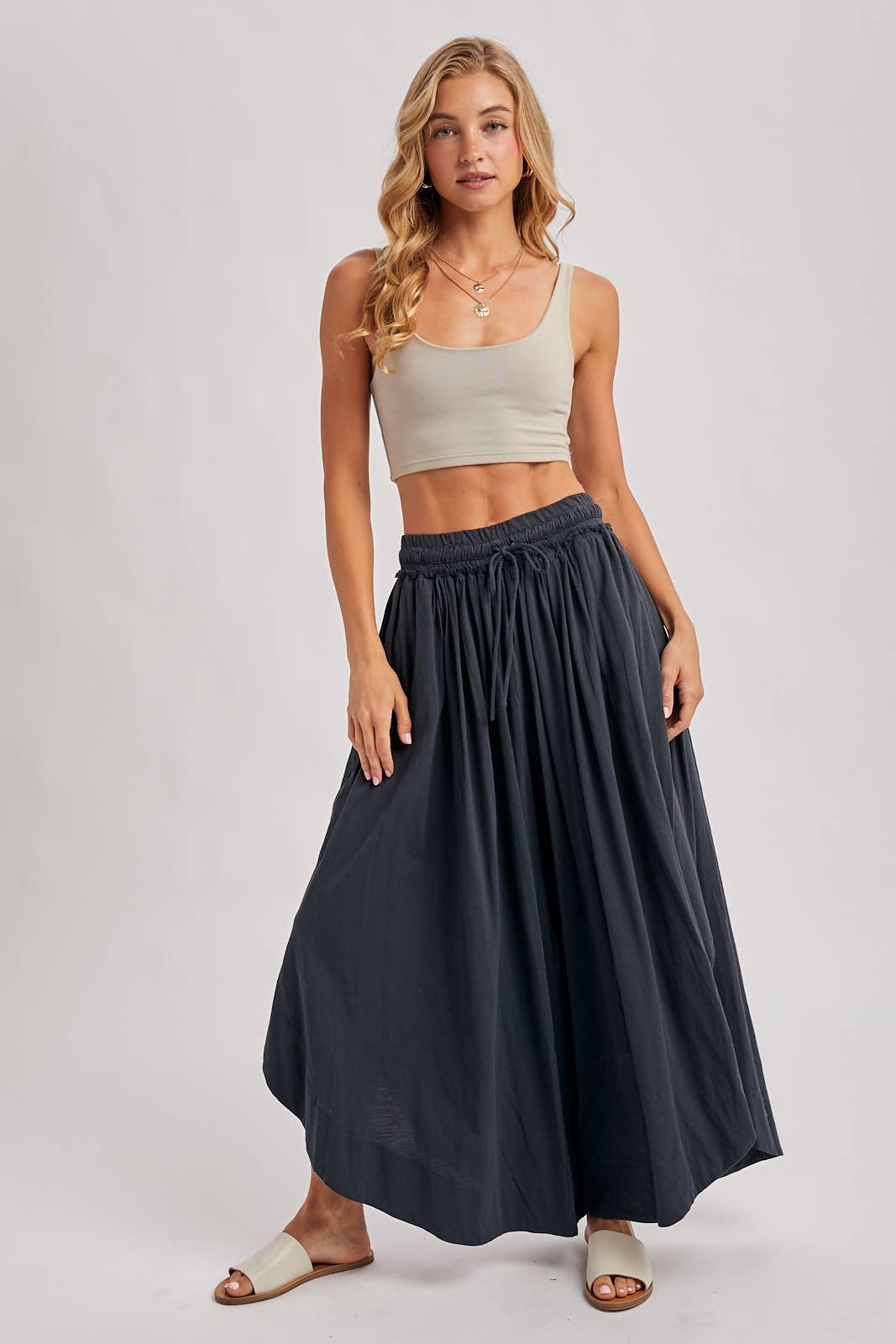 Bohemian Side Slit Wide Leg Pants