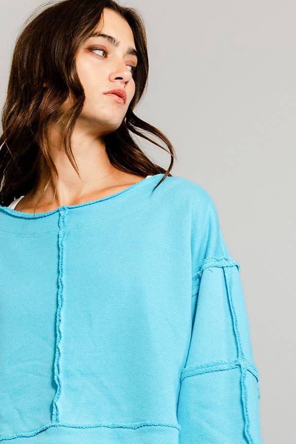 Solid Cropped Sweatshirt