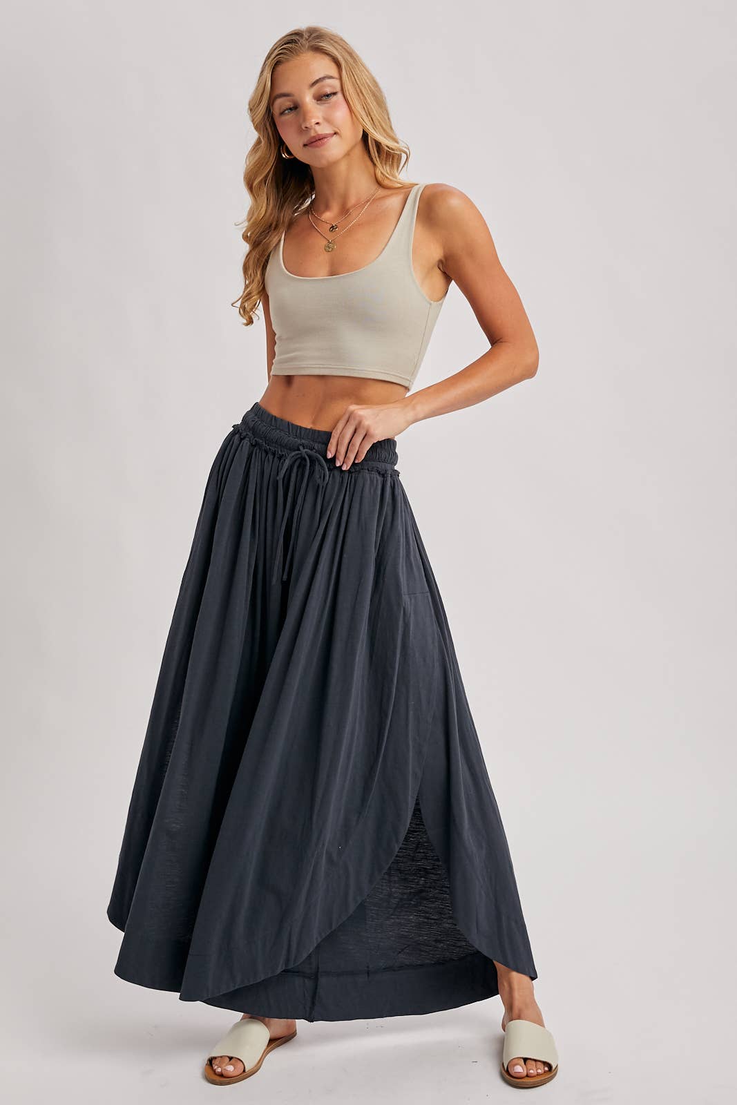 Bohemian Side Slit Wide Leg Pants