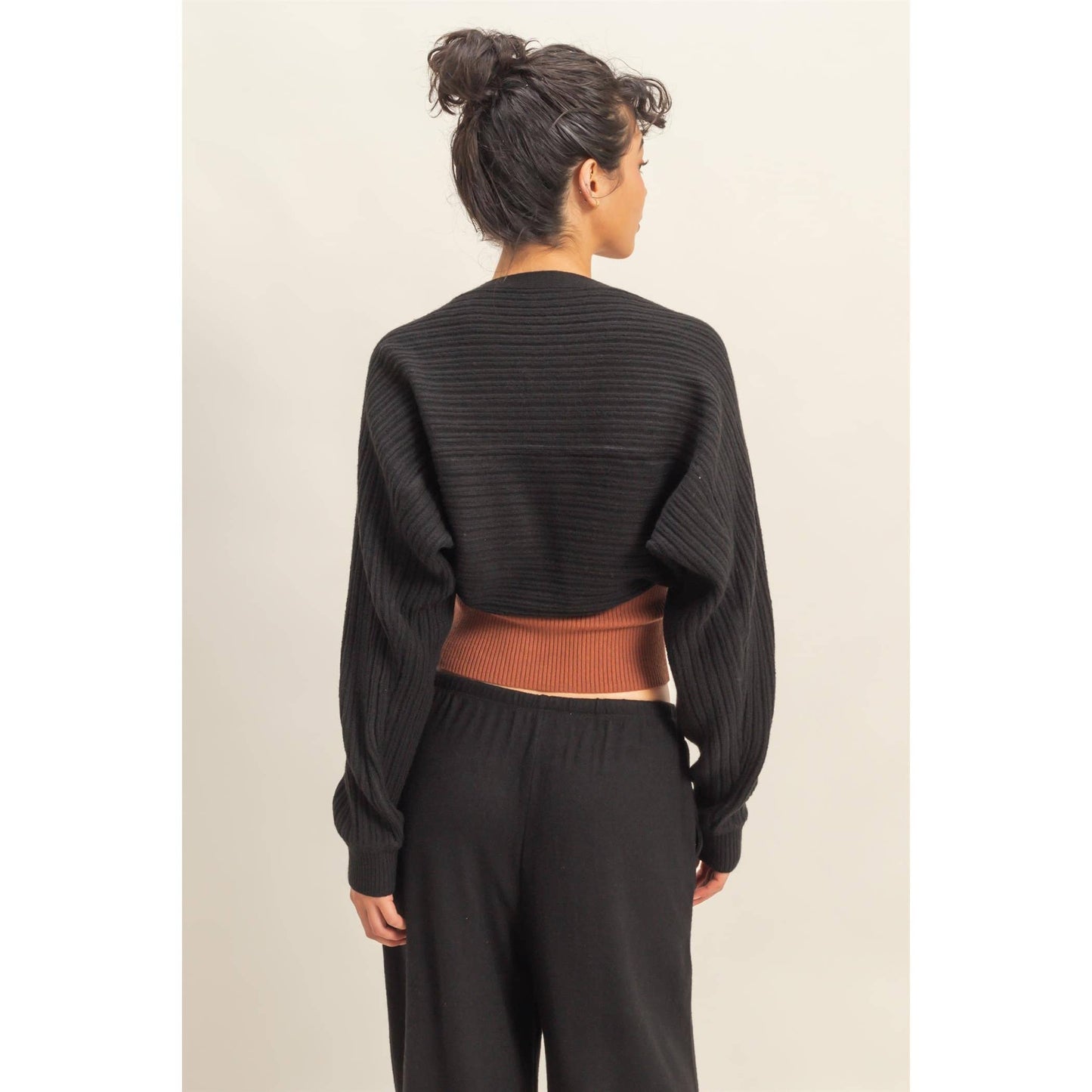Ribbed Knit Bolero Cardigan