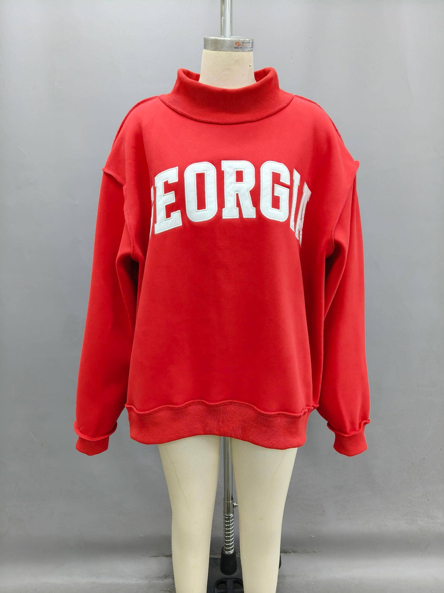 Georgia Embroidered Mock Neck Sweatshirt