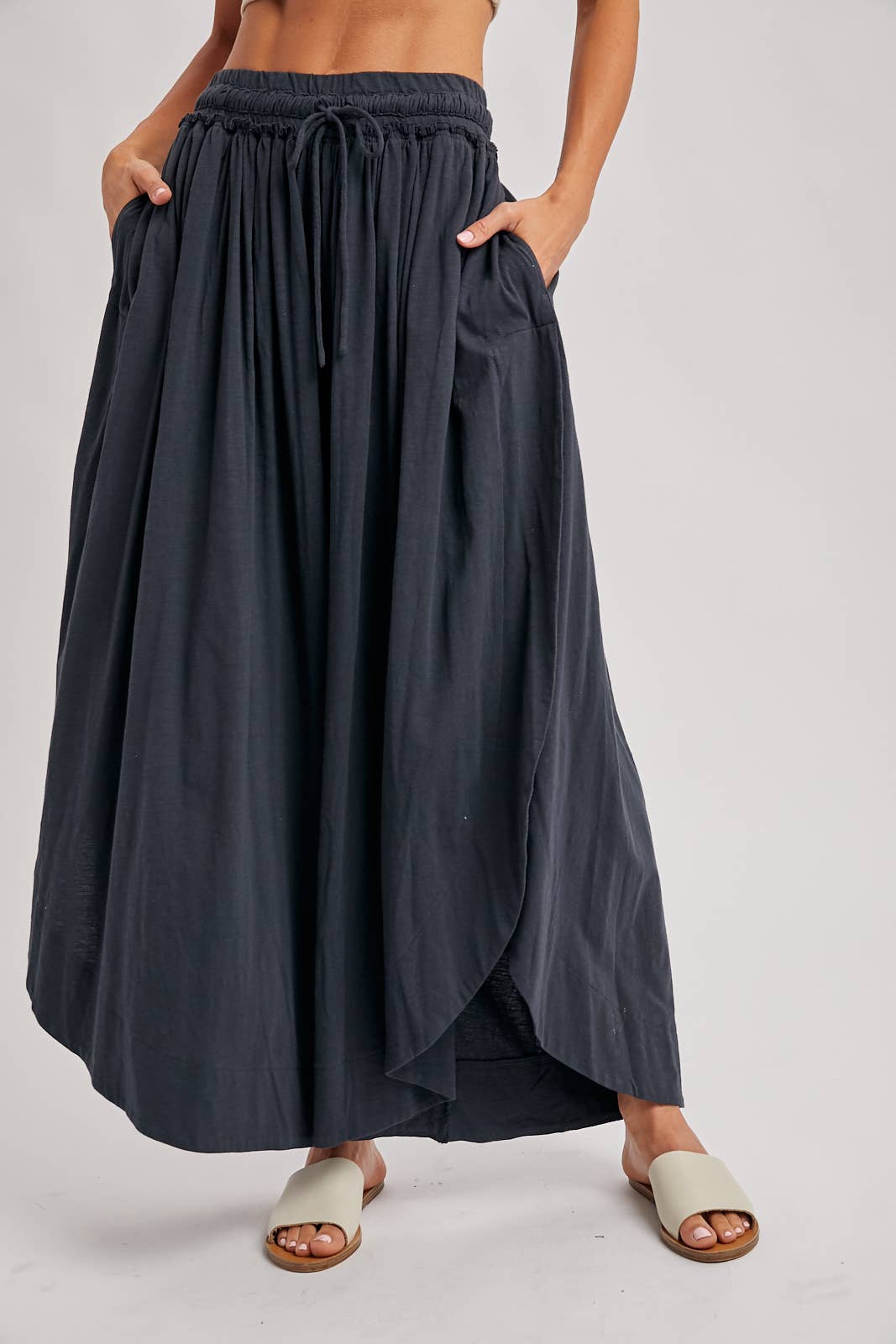 Bohemian Side Slit Wide Leg Pants
