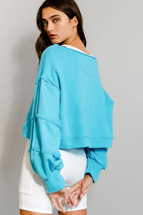 Solid Cropped Sweatshirt