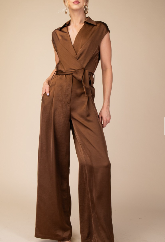 V-Neck Knotted Jumpsuit