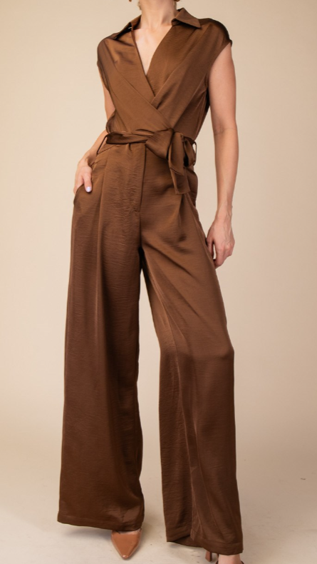 V-Neck Knotted Jumpsuit
