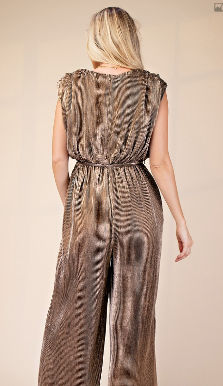 Ribbed Bronze Jumpsuit