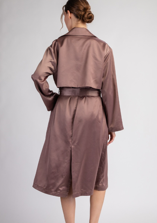 Satin Midi Trench Coat