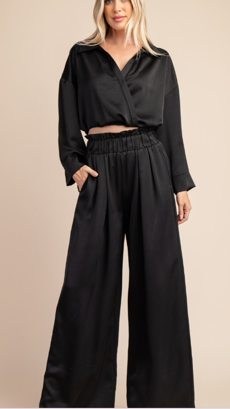 Wide Leg Top Waist Pants