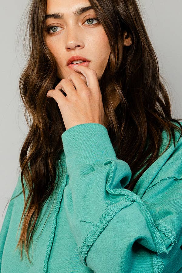 Solid Cropped Sweatshirt
