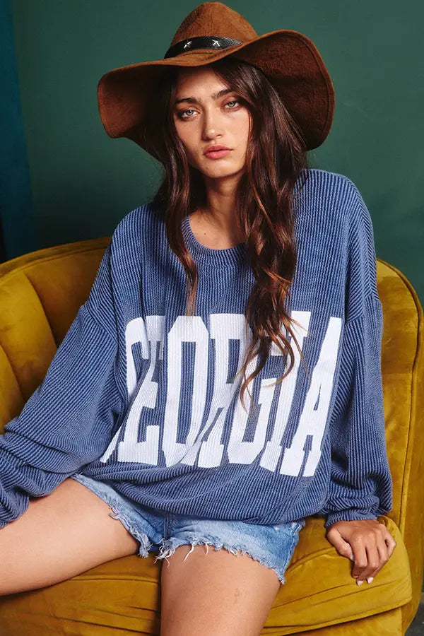 Georgia Comfy Oversize Graphic Sweatshirt