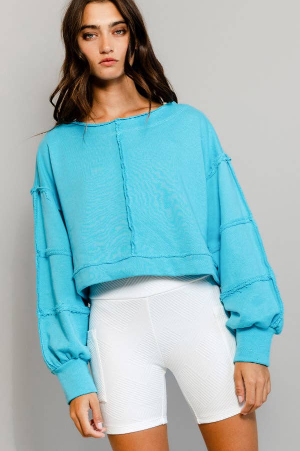 Solid Cropped Sweatshirt
