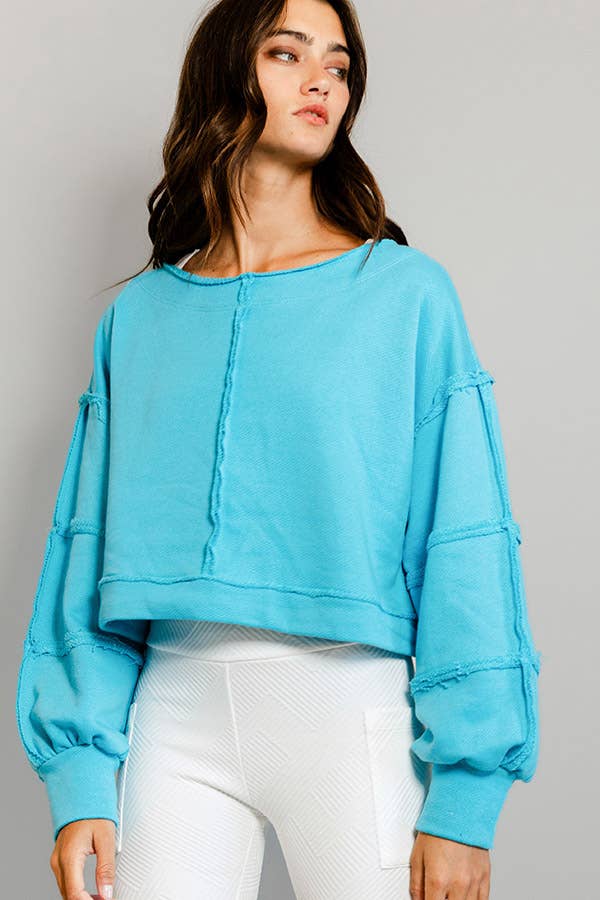 Solid Cropped Sweatshirt