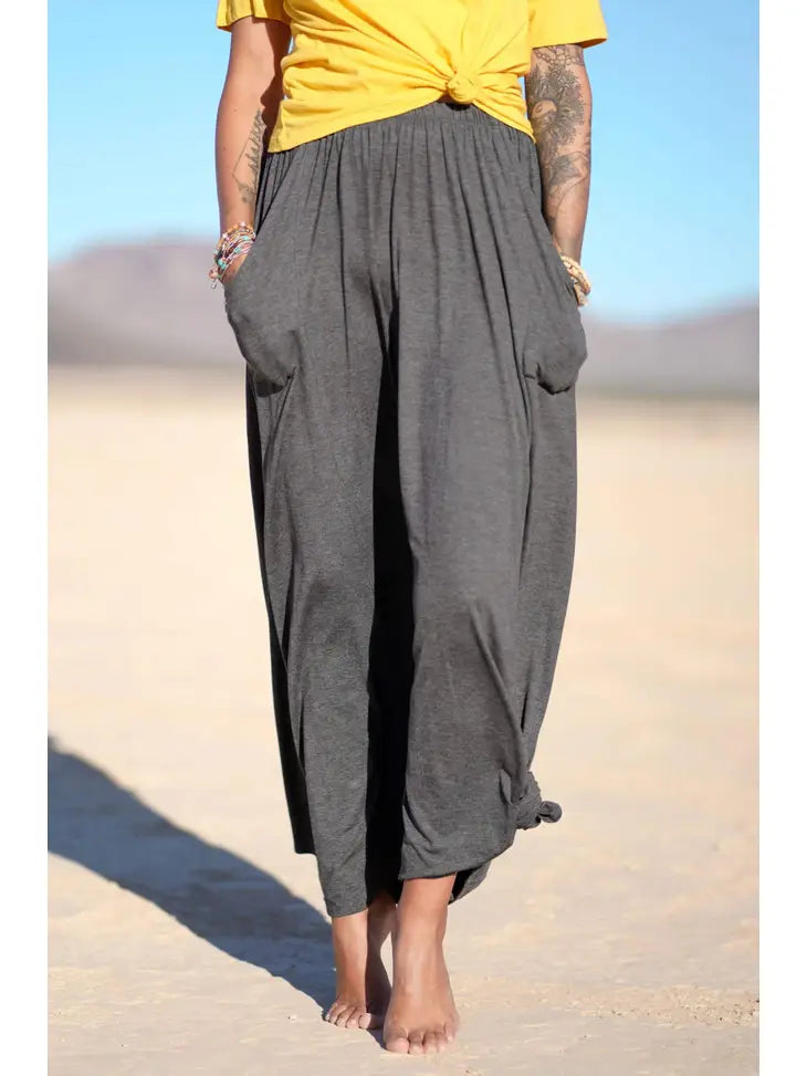 Three Bird Nest - The Perfect Pocketed Maxi Skirt - Charcoal