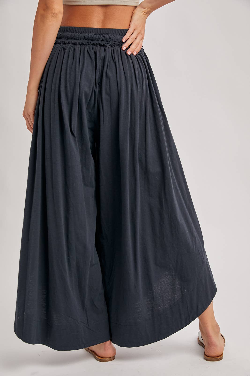 Bohemian Side Slit Wide Leg Pants