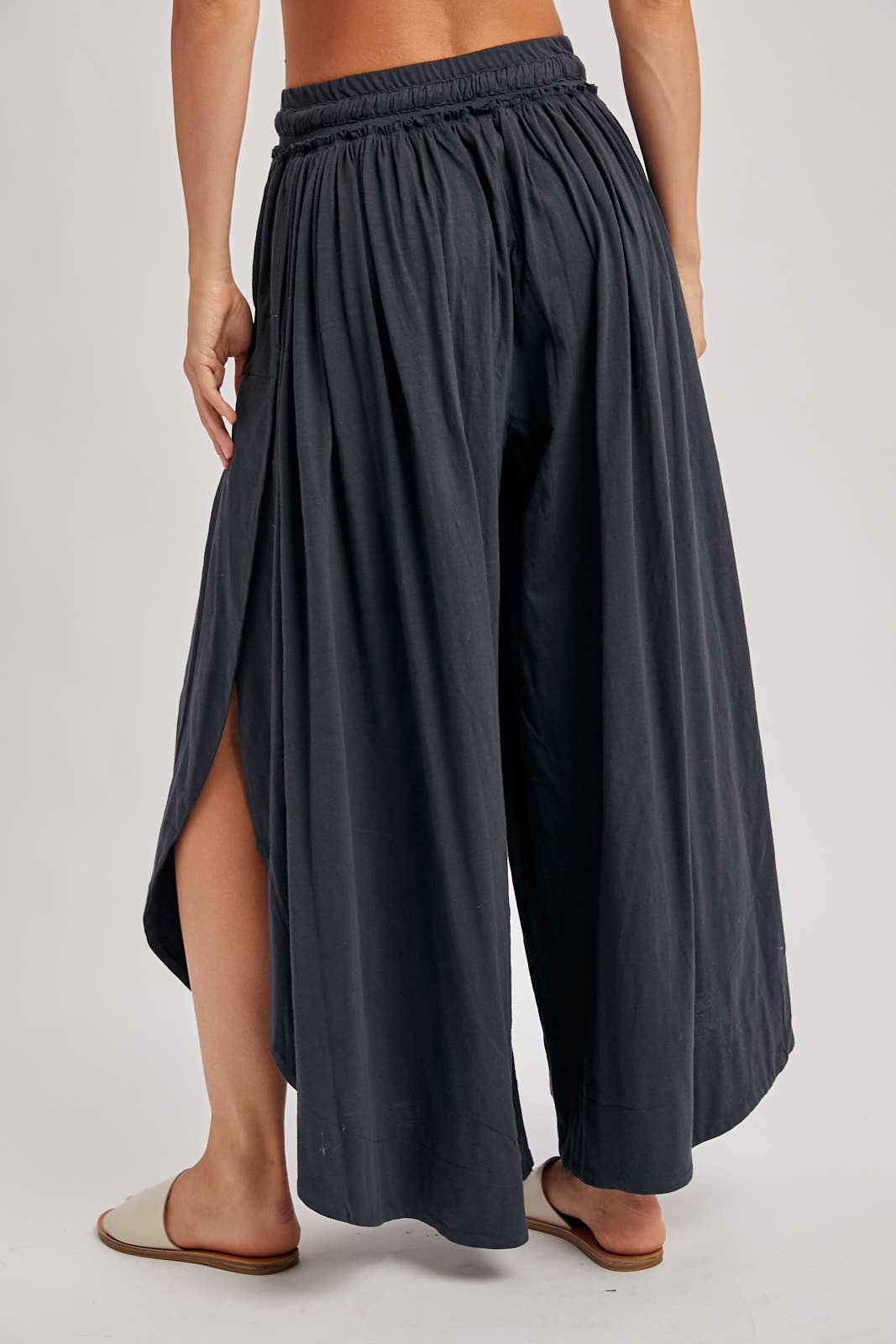 Bohemian Side Slit Wide Leg Pants