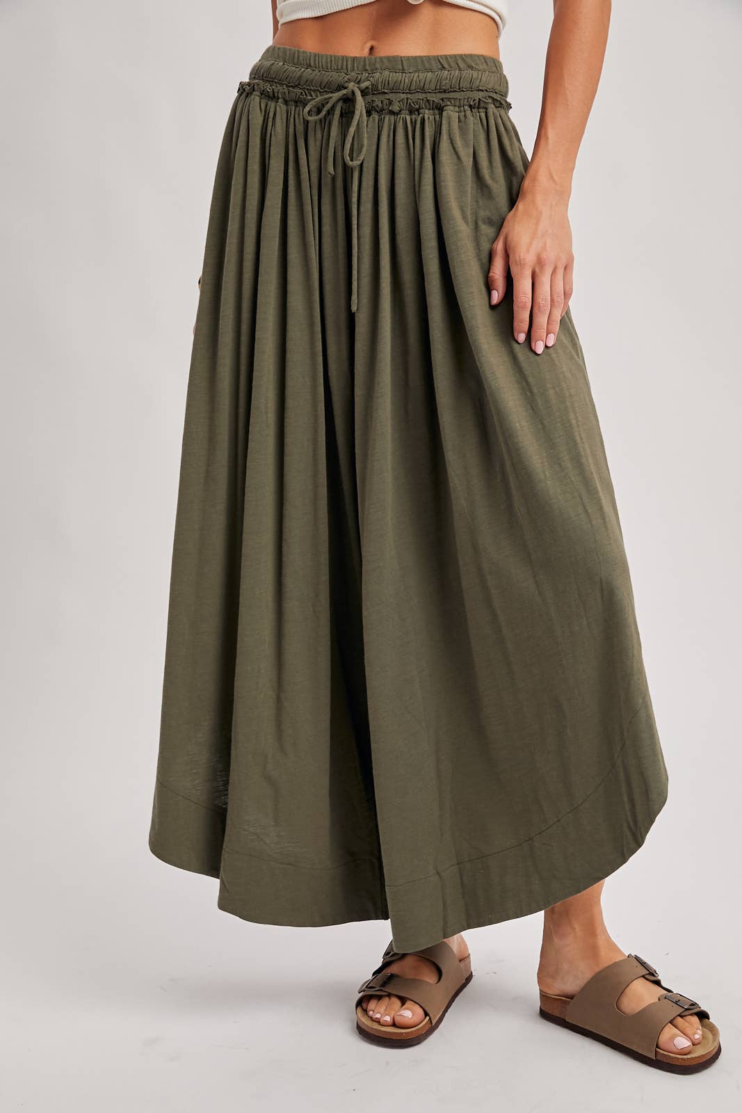Bohemian Side Slit Wide Leg Pants