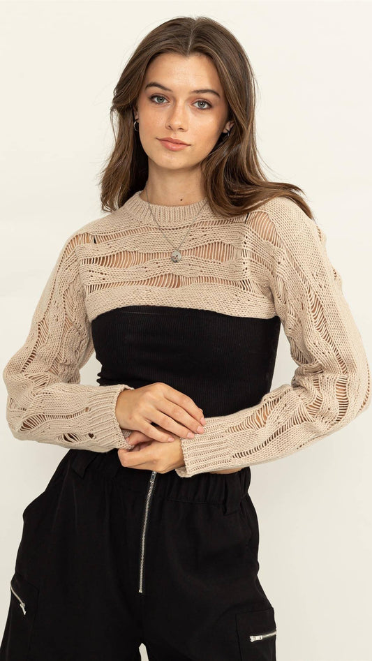 Open Knit Shrug Sweater