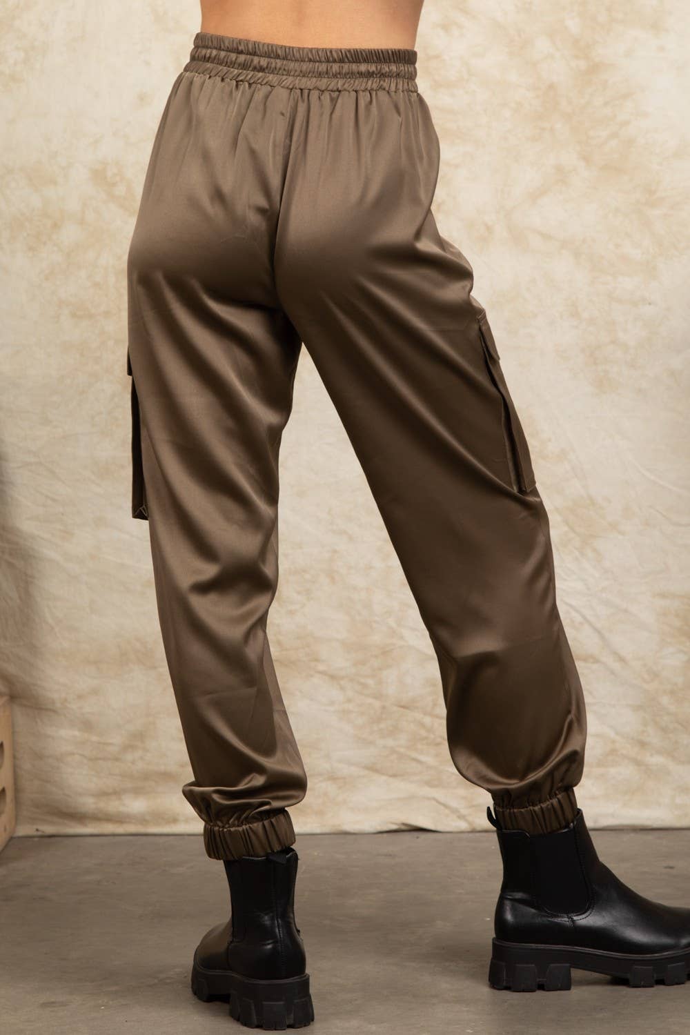 Satin Soft Shiny Cargo Jogger