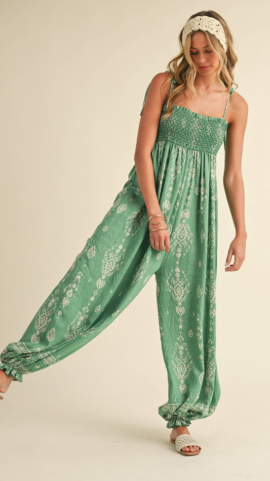 Printed Silhouette Boho Jumpsuit