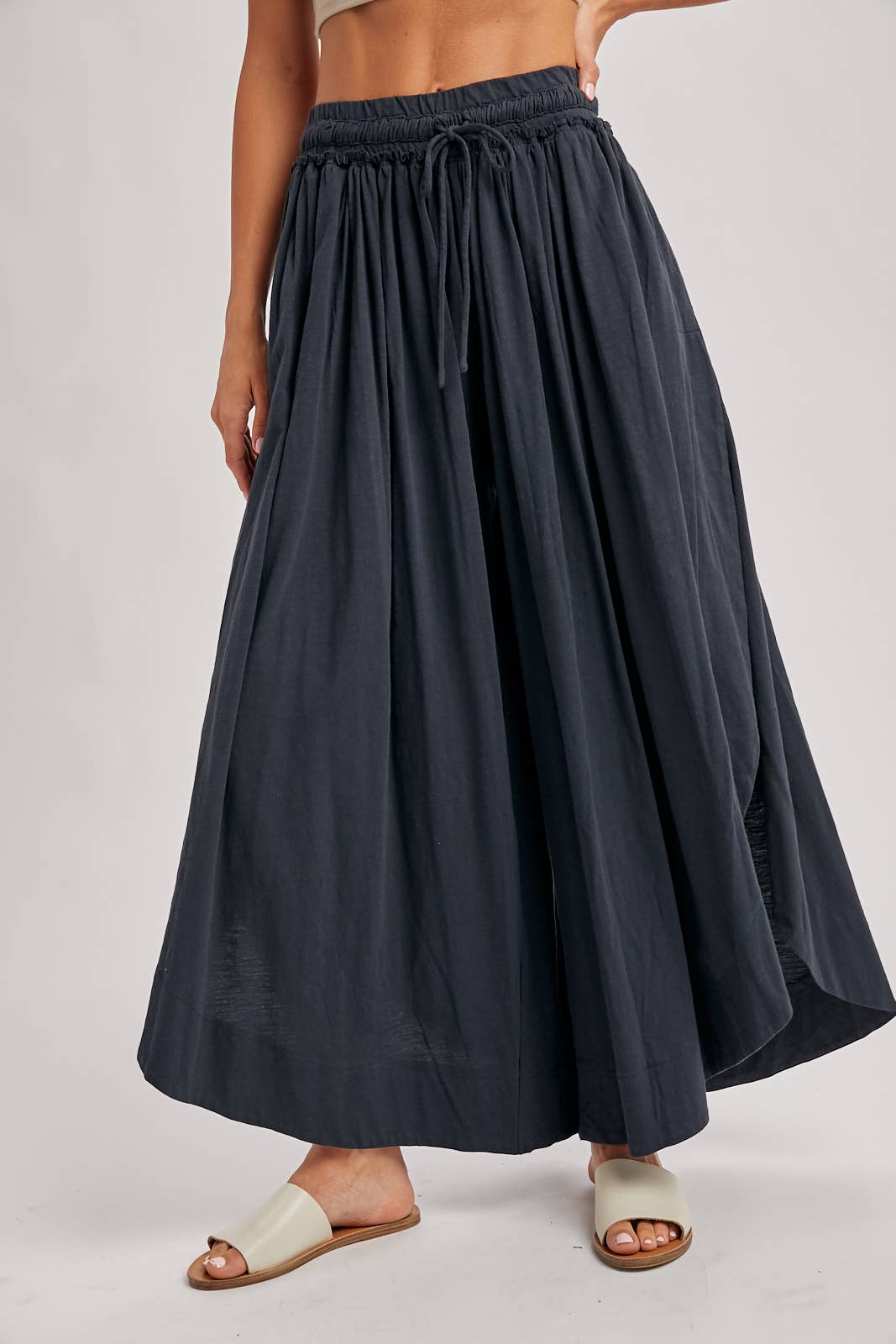 Bohemian Side Slit Wide Leg Pants