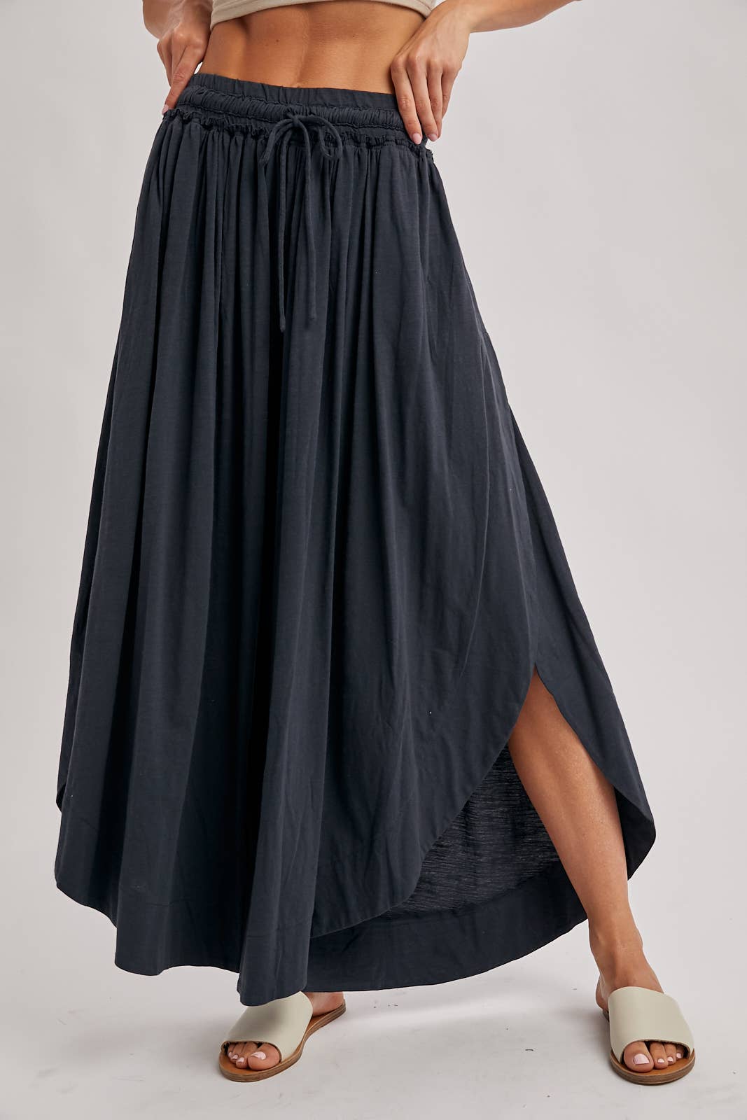 Bohemian Side Slit Wide Leg Pants