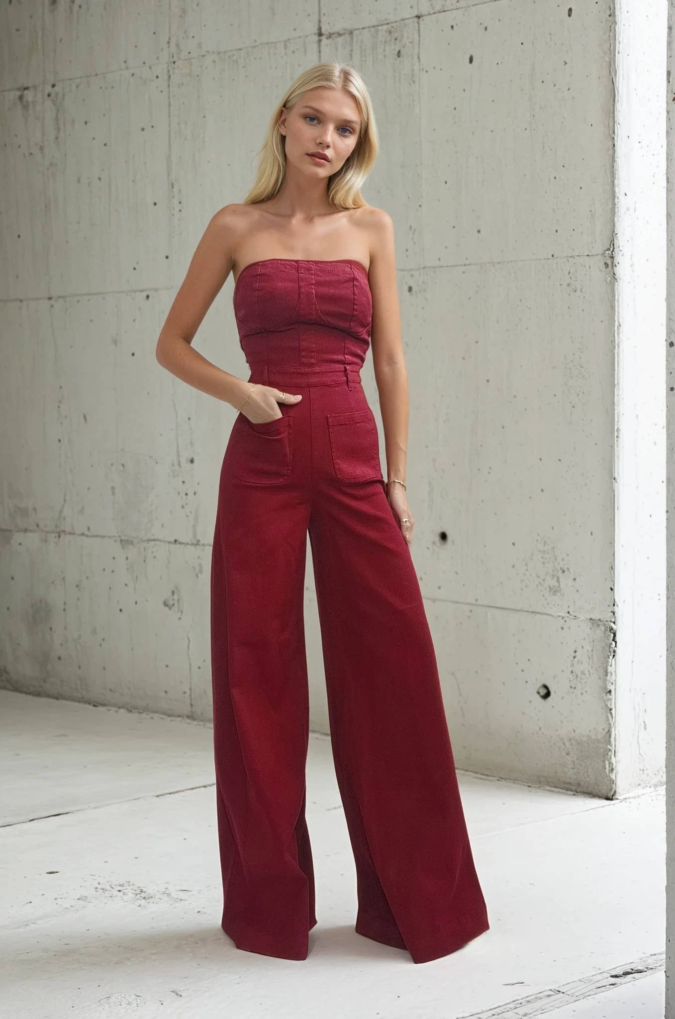 Stapless Denim Jumpsuit