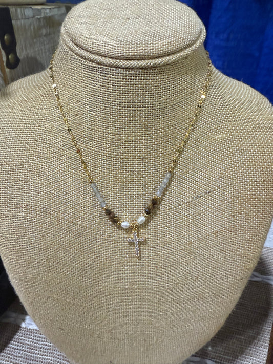 Beaded Cross Necklace