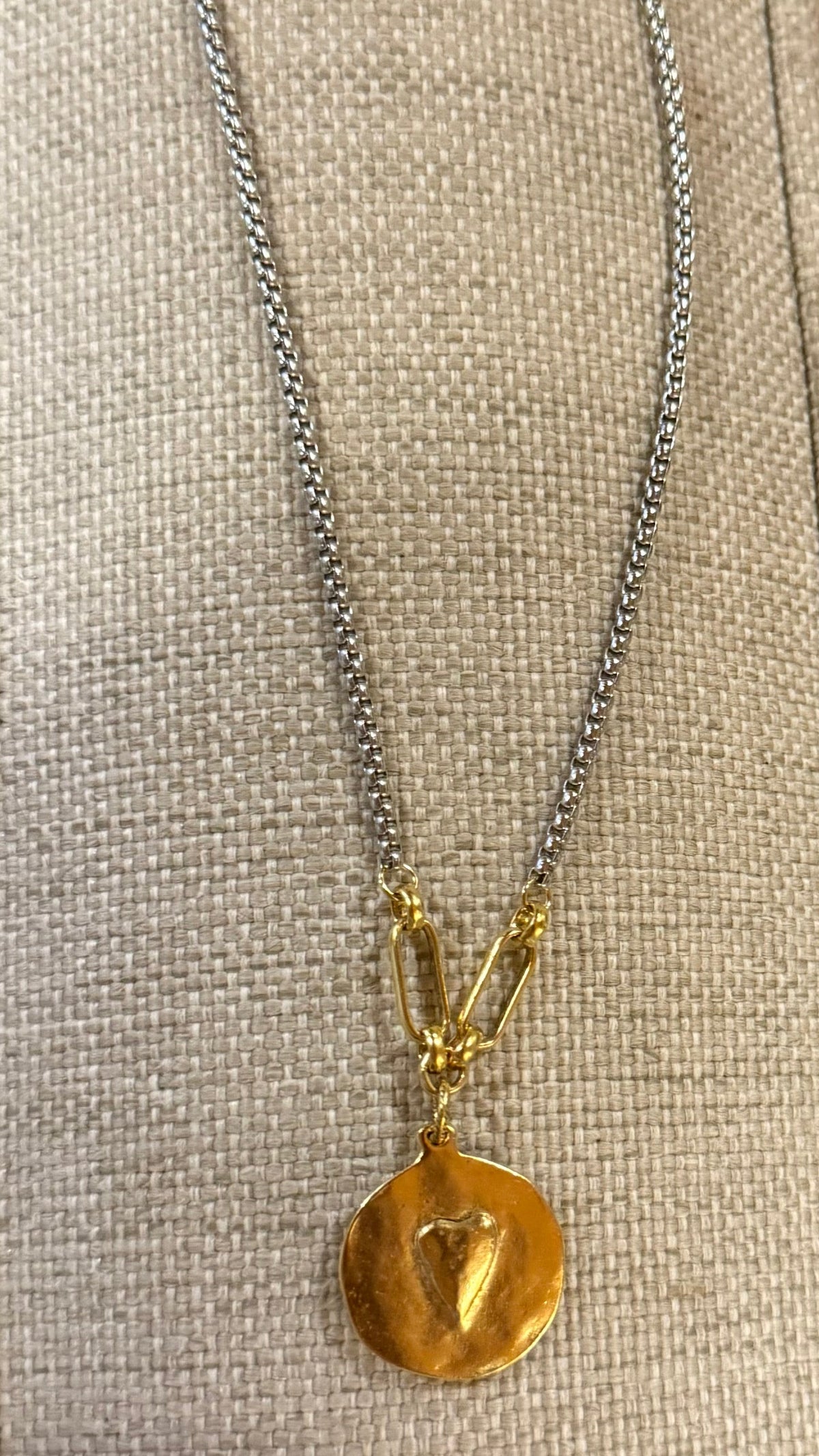 Cross/Heart gold and silver chain