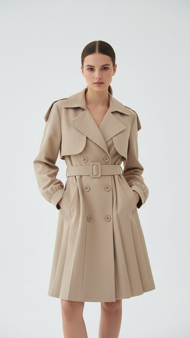 Trench Coat Belted Dress