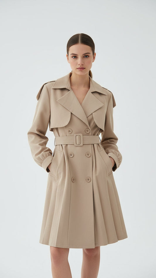 Trench Coat Belted Dress