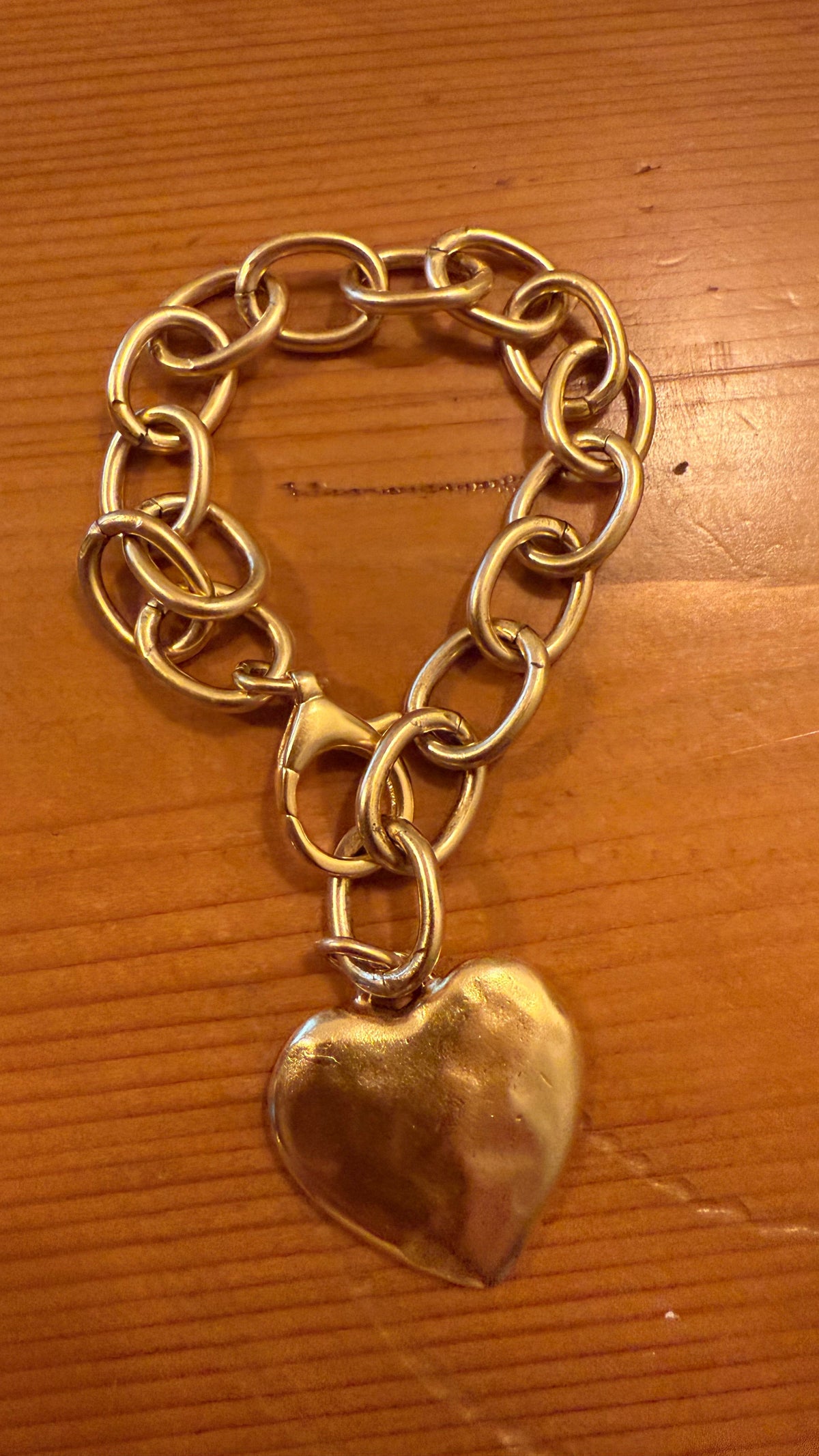 Gold Heart Link Bracelet