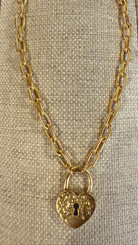 Heart Locket Chunky link necklace