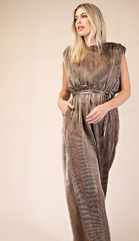 Ribbed Bronze Jumpsuit