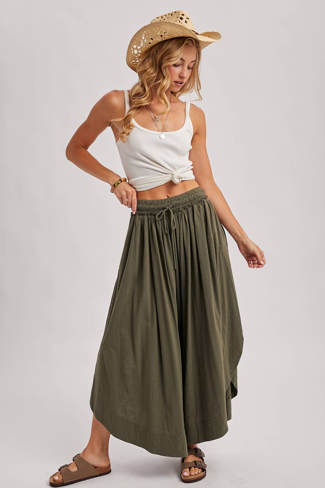 Bohemian Side Slit Wide Leg Pants