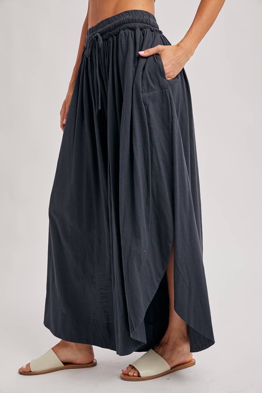 Bohemian Side Slit Wide Leg Pants