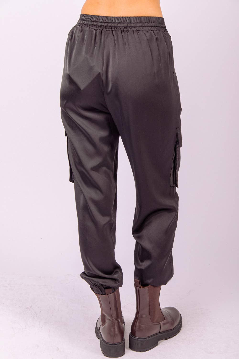 Satin Soft Shiny Cargo Jogger