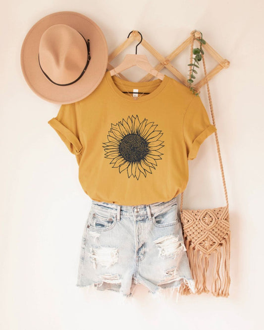 Humm & Willow - Sunflower Shirt - Flower Shirt - Boutique Bestseller