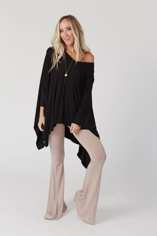 Three Bird Nest - Cher Solid Raw Edge Flare Pant - Mocha