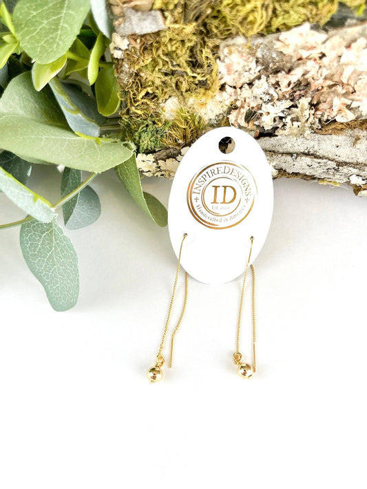 Something Borrowed Earrings: Gold Bead