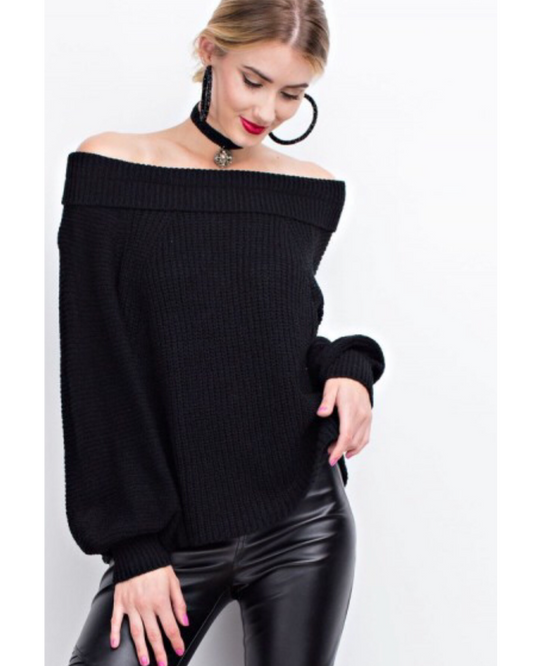 Off the Shoulder Knit Sweater